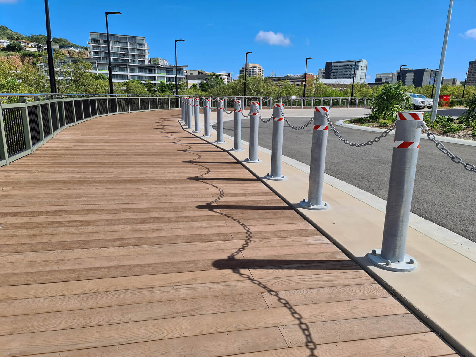 Townsville Millboard composite decking boardwalk with bollards