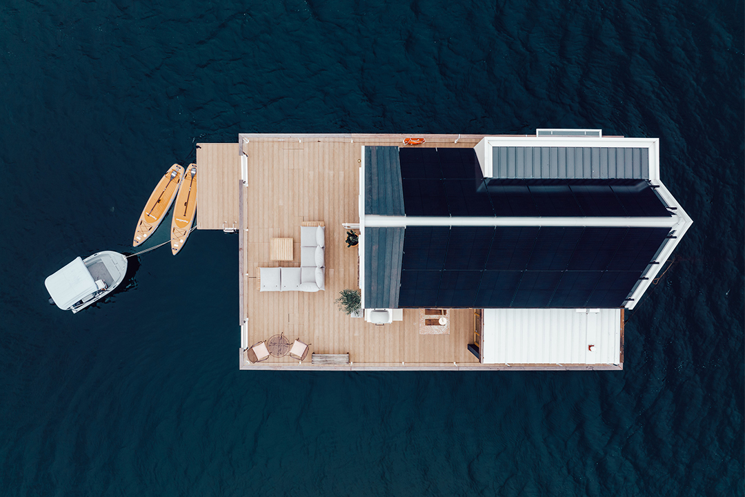 Top down aerial photo of deck